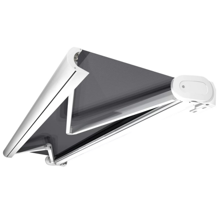 Toldo cofre HEVOA Branco feito a medida Motorizado Socorro Telecomando - Tela Unida Cinza S126 INTERSUN - 2