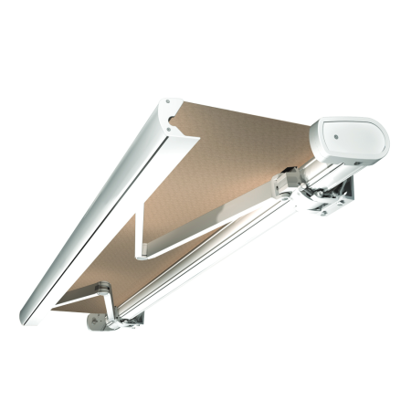 Toldo cofre SUZY Branco feito a medida Motorizado com telecomando  - Tela Unida Taupe S130 SUNSTYL - 4