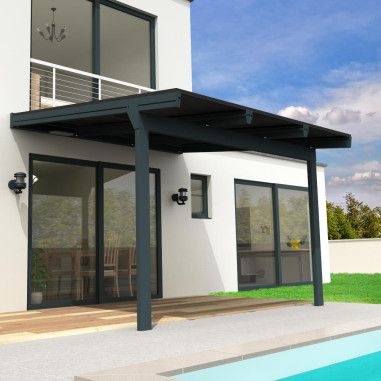 Pérgola solar fotovoltaica  Cornaline feito a medida - Cinza 3200W Bandeja de cabos incluída INTERSUN - 1