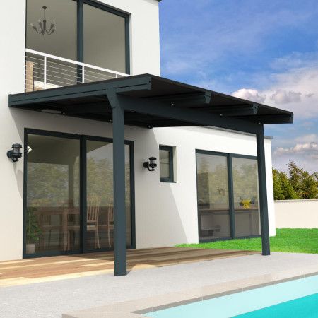 Pérgola solar fotovoltaica  Cornaline feito a medida - Cinza 4000W Bandeja de cabos incluída INTERSUN - 1