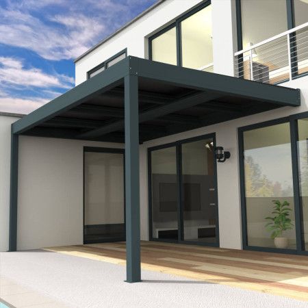 Pérgola solar fotovoltaica Heliolite feito a medida - Cinza 4000W Bandeja de cabos incluída INTERSUN - 1