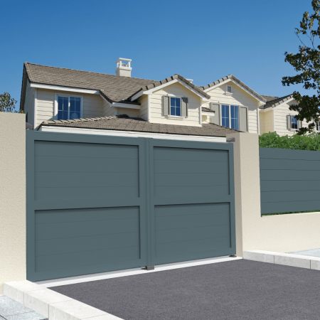 Portão de batente de painel maciço feito a medida INTERSUN - 1