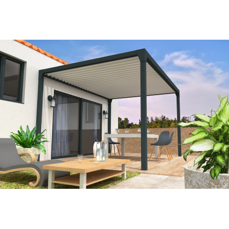 Pérgola bioclimática BERYL Ilot - Branco - 3,50x4,00 M - Motorizada - Intersun - Toldos e Pérgolas